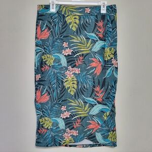 Ripskirt Hawaii Length 3 Tropical Floral Jungle Size M Midi Skirt Vacation Swim